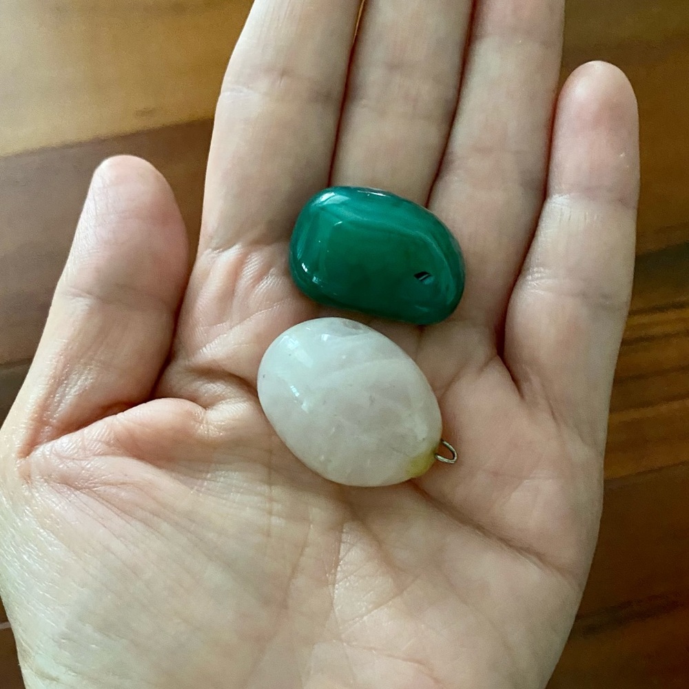 Tumbled Green Aventurine and Rose Quartz Crystal Set